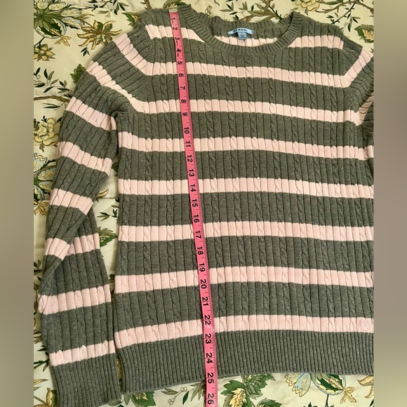 IZOD Pink and Grey Striped Sweater - Picture 3 of 4